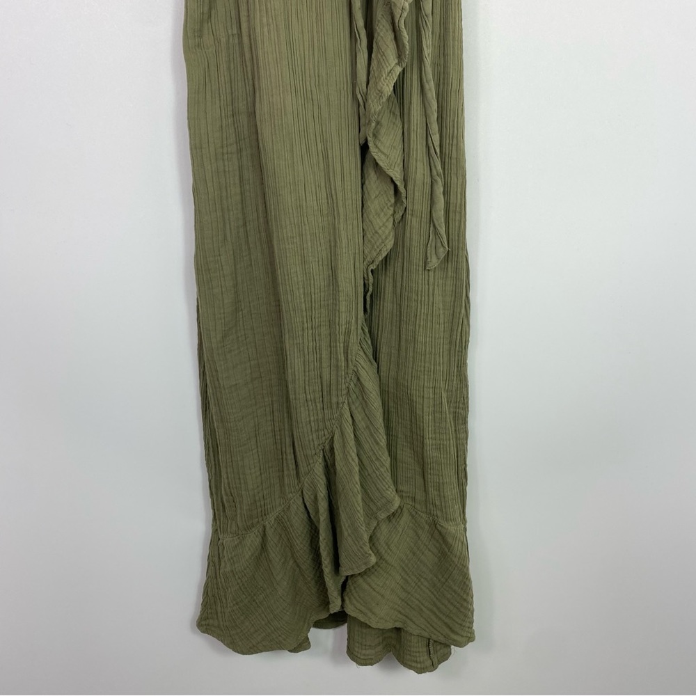 Aerie dress green wrap dress with waist tie adjustable - Picture 6 of 14